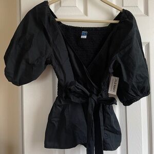 Black wrap blouse (NWT)